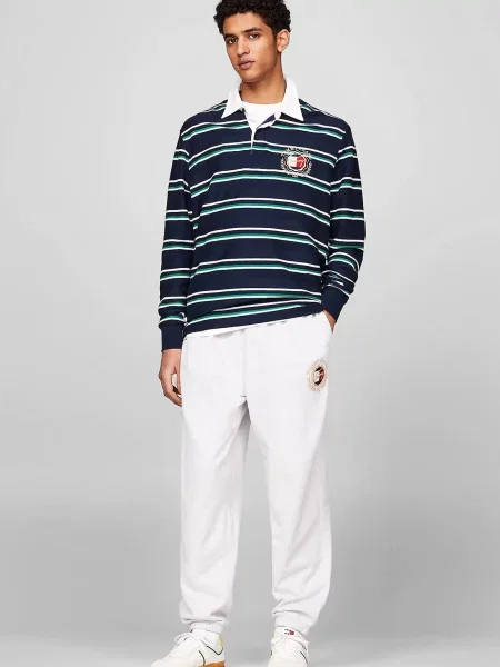 Смугастий лонгслів Tommy Jeans синій
