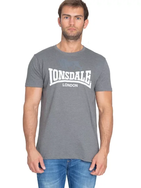 LONSDALE Tričko Gargrave tmavosivá biela