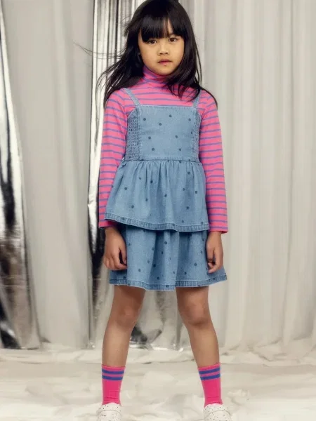 Mini Rodini Дитяча джинсова сукня denim dots
