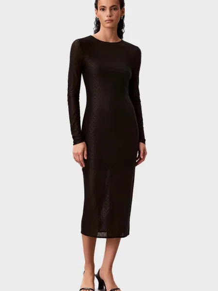 Мереживна джинсова сукня Calvin Klein Jeans чорна