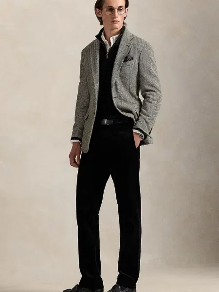 Vlněný svetr Polo Ralph Lauren pánský s pologolfem černá
