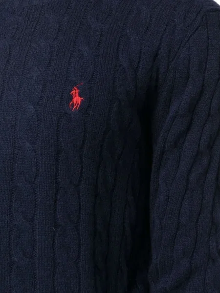 Șosete Polo Ralph Lauren cu broderie în carouri plisate albastru