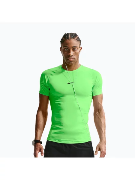 Tricou de antrenament bărbați Nike Pro Dri-Fit Tight Fitness green strike/black negru
