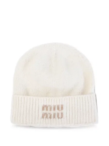 Căciulă Miu Miu de mohair alb