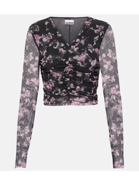 Cropp top Ganni cu model floral plasă