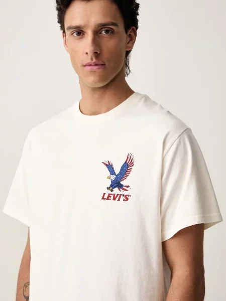 Levi's тениска basic мъжка от RELAXED FIT TEE бежово