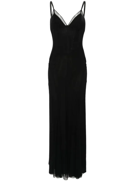 Rochie maxi Dolce & Gabbana plasă de costum negru