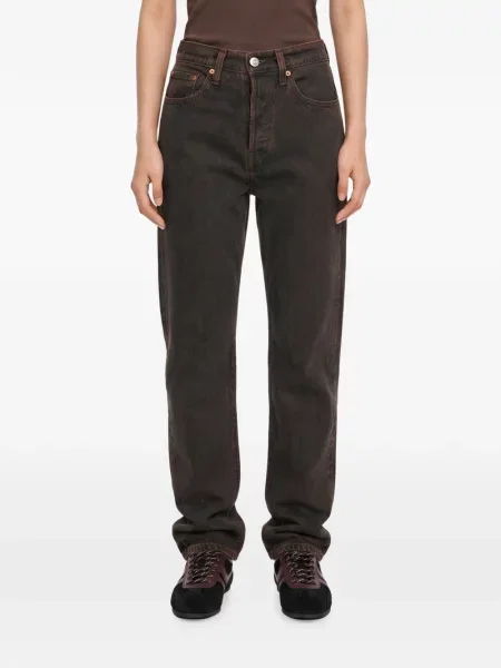 Decupat blugi drepți Levi's® zdrențuiți conici albastru