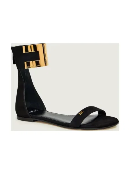 Elisabetta Franchi Sandale | piele întoarsă negru