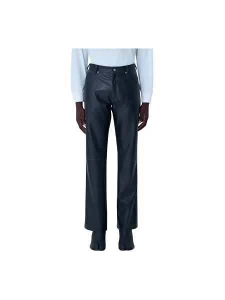 Lakierowane spodnie Mm6 Maison Margiela czarne