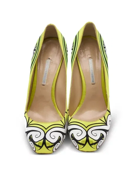 Pantofi cu toc Nicholas Kirkwood cu platformă verde