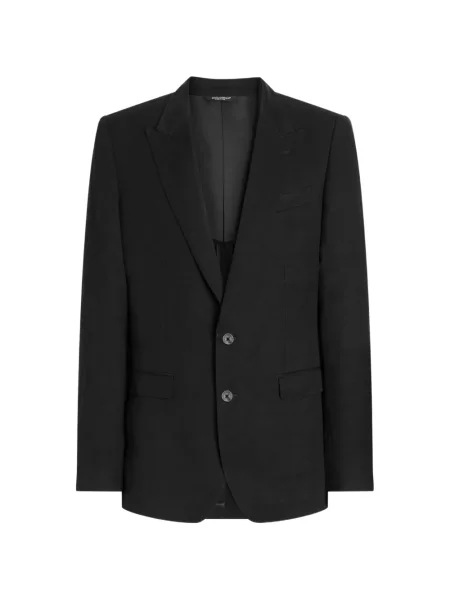 Lniana kurtka Dolce And Gabbana czarna