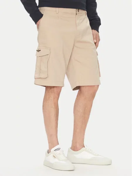 Aeronautica Militare Šortky z materiálu béžová