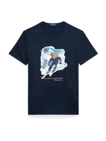 Polo Ralph Lauren Tricou albastru / bleumarin / maro alb