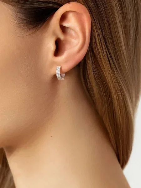 Посріблені сережки Lilou Etno