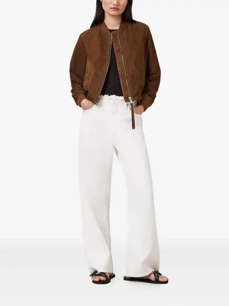 Geanta de piele Allsaints maro