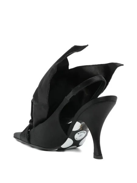 Pantofi cu toc Moschino cu funde slingback negru