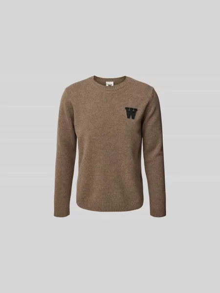 Sweter wełniany z imitacji dzianiny Wood Wood