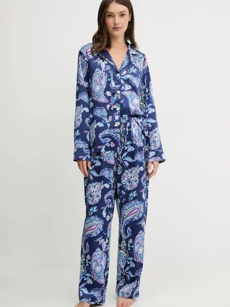 Lauren Ralph Lauren piżama satynowa niebieski
