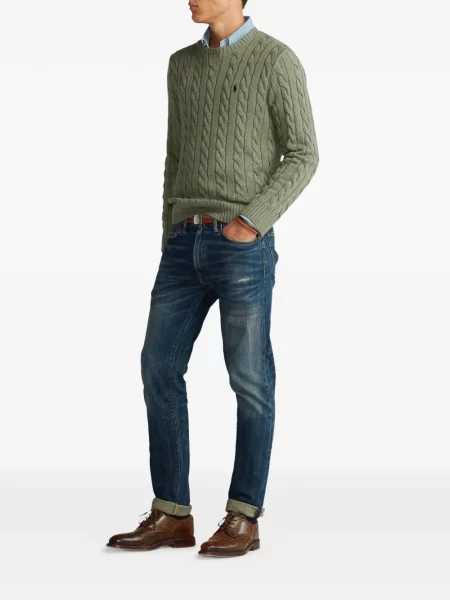 Tricou polo Polo Ralph Lauren cu glugă cu blană cu broderie roșu