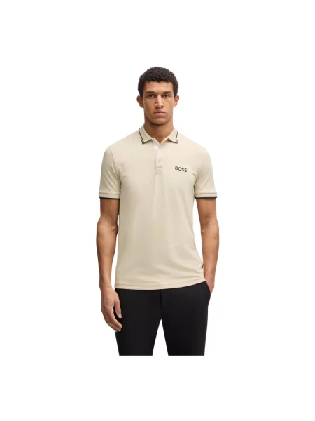 Koszulka polo Boss Green beżowa