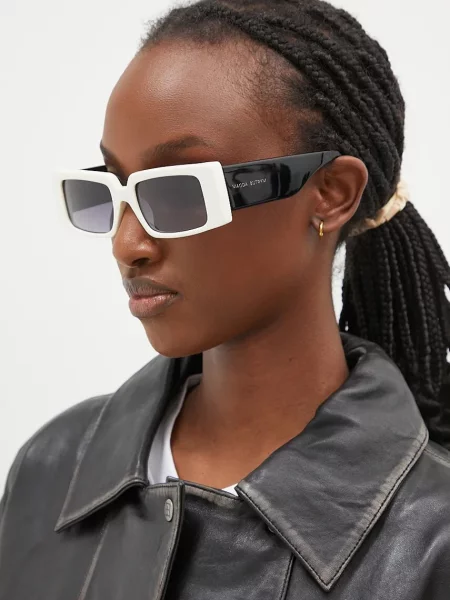 Okulary przeciwsłoneczne Palm Angels Eyewear białe | Shopsy