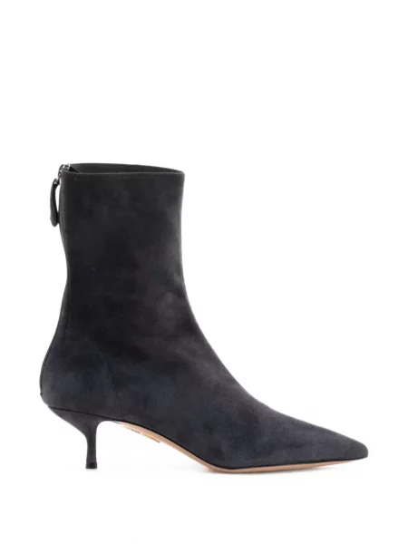 Cizme scurte Aquazzura din piele de căprioară gri