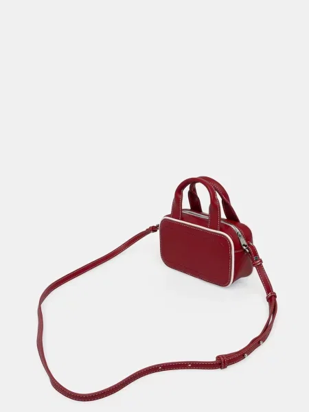 Calvin Klein Táska Contrast Ck Mini Bauletto Bag Bordó piros