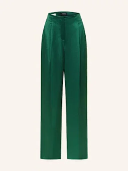 Marc Cain Marlene Kalhoty Ze Saténu dark jade green zelené