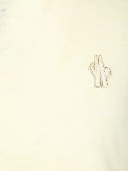 Tricou Moncler Grenoble cu broderie alb