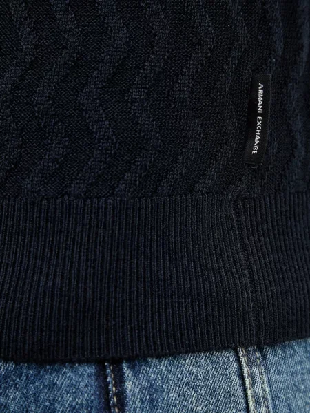 Шерстяной свитер Armani Exchange синий