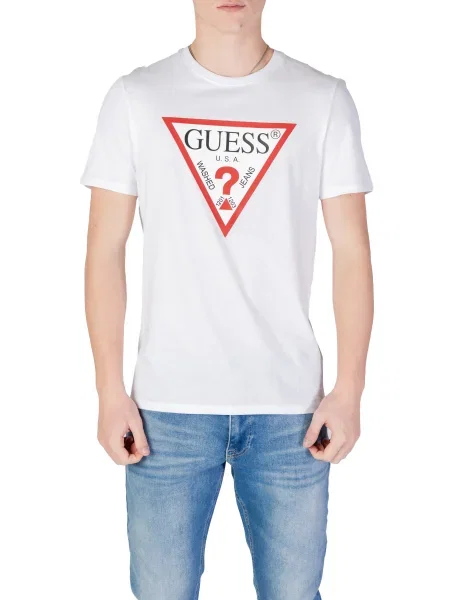 Guess Majica Slim Fit bela