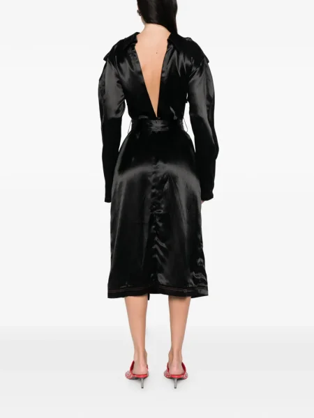 Rochie midi Zomer până la genunchi de costum negru