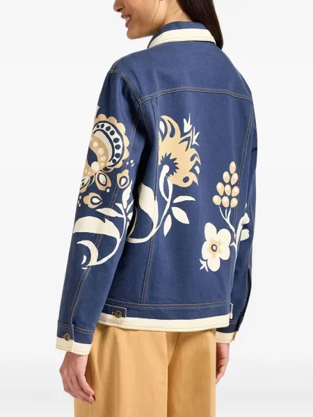 Geacă de blugi La Doublej cu model floral cu imagine albastru