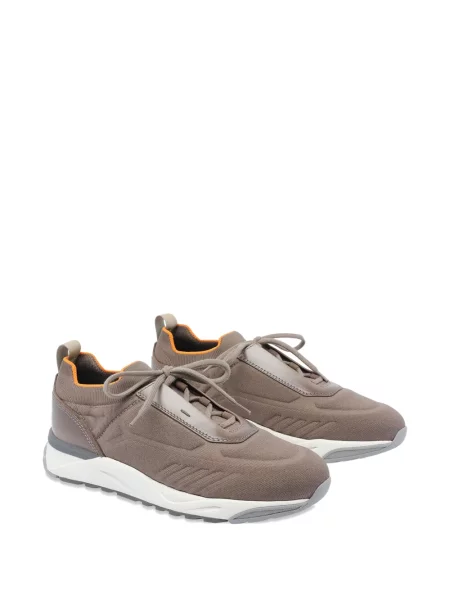 Sneakerși Santoni cu șireturi tricotate maro