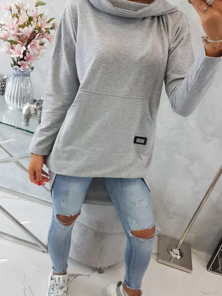 Hanorac cu glugă Kesi cu glugă gri