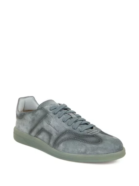 Sneakers Santoni με κορδόνια σουέντ γκρι