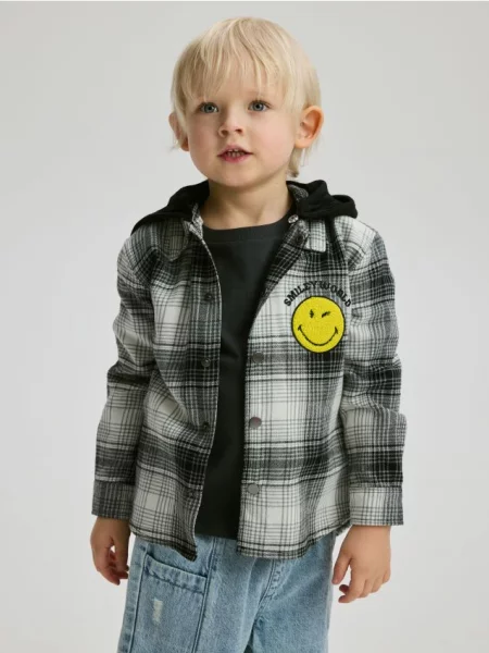 Reserved Oversize košeľa SmileyWorld® svetlošedá