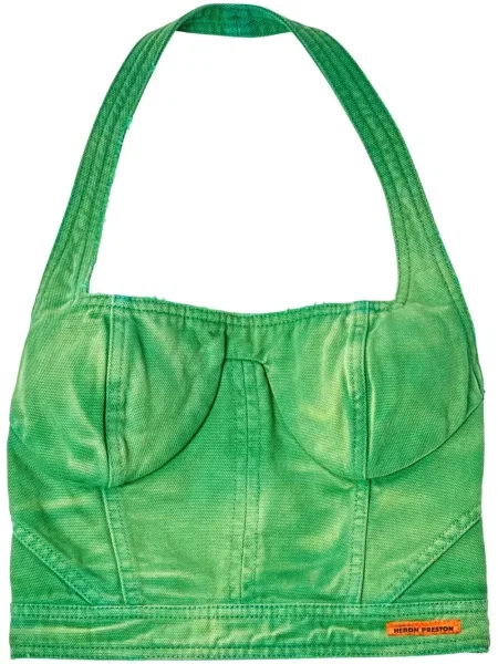 Top Heron Preston z przetarciami z gorsetem zielony