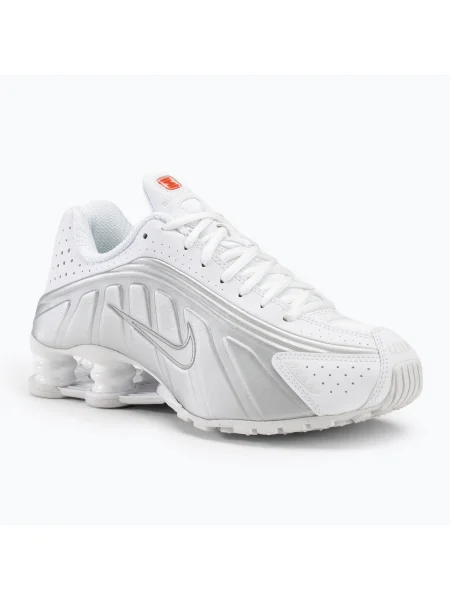 Дамски обувки Nike Shox R4 бяло/метално сребристо/макс оранжево бяло