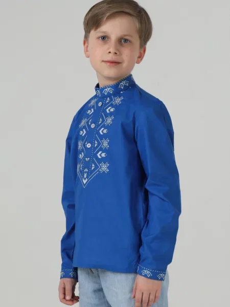 Детская рубашка Folk Moda синяя