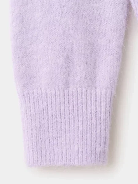 Sweter z dzianiny z dekoltem w serek jasny/pastelowa purpura Teen XXS MANGO TEEN