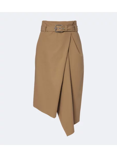 Fustă midi Loewe asimetrică bej