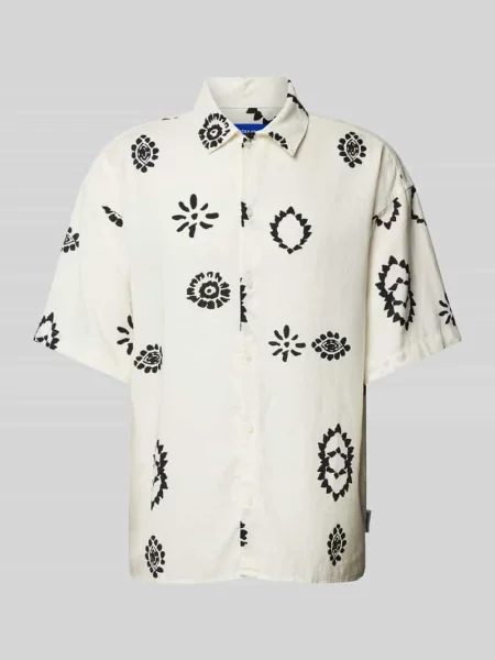 Koszula lniana o kroju regular fit z rękawem o dł. model ‘NOTO’ Jack & Jones