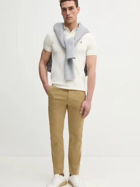 BOSS Orange chino hlače z elastanom Chino_slim zelena