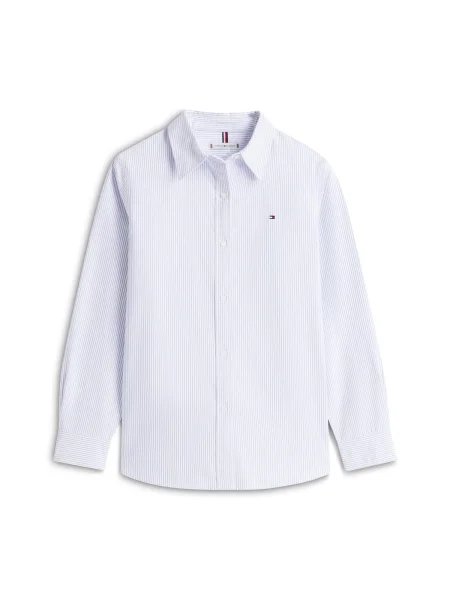 TOMMY HILFIGER Bluză albastru porumbel alb