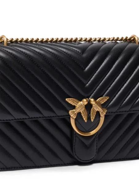 Matlasat geantă Pinko din piele negru
