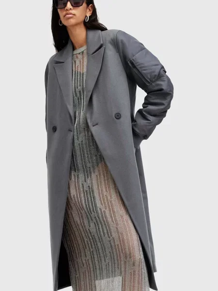 AllSaints palton de lana PAULAH gri