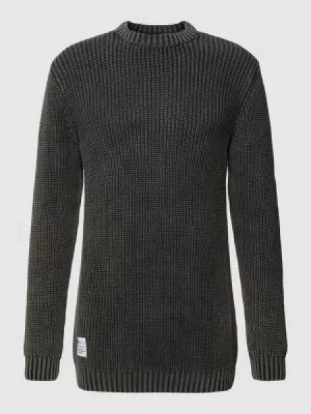 Sweter z dzianiny z detalem z logo model ‘Acid’ Alpha Industries czarny