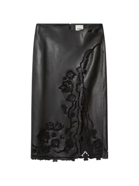 Kožená sukňa Isabel Marant čierna